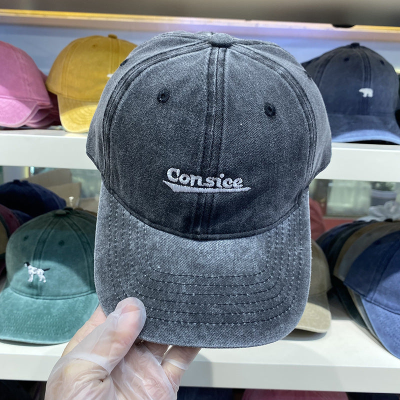 Men's Distressed Adjustable Denim Baseball Cap
