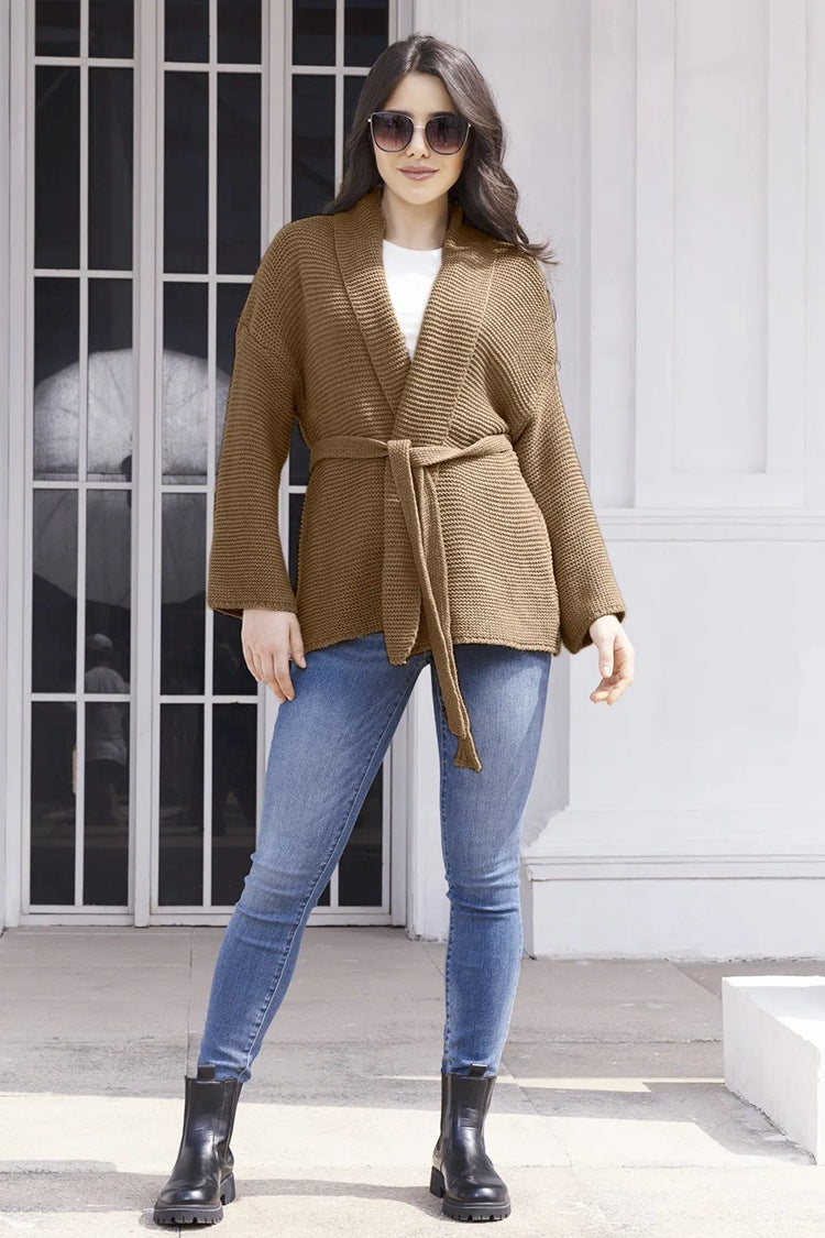Elegant Knit Cardigan with Belt
