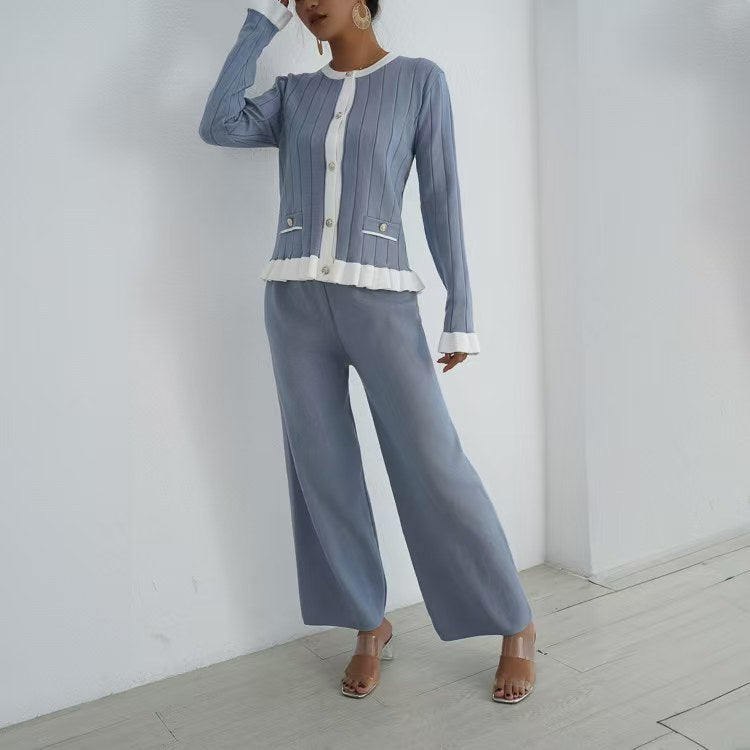 Women's Elegant Ribbed Knit Set