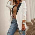 Elegant Women's Blazer with Contrasting Panels