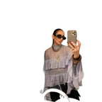 Women's Flowing Ruffle Shirt with Elegant Details
