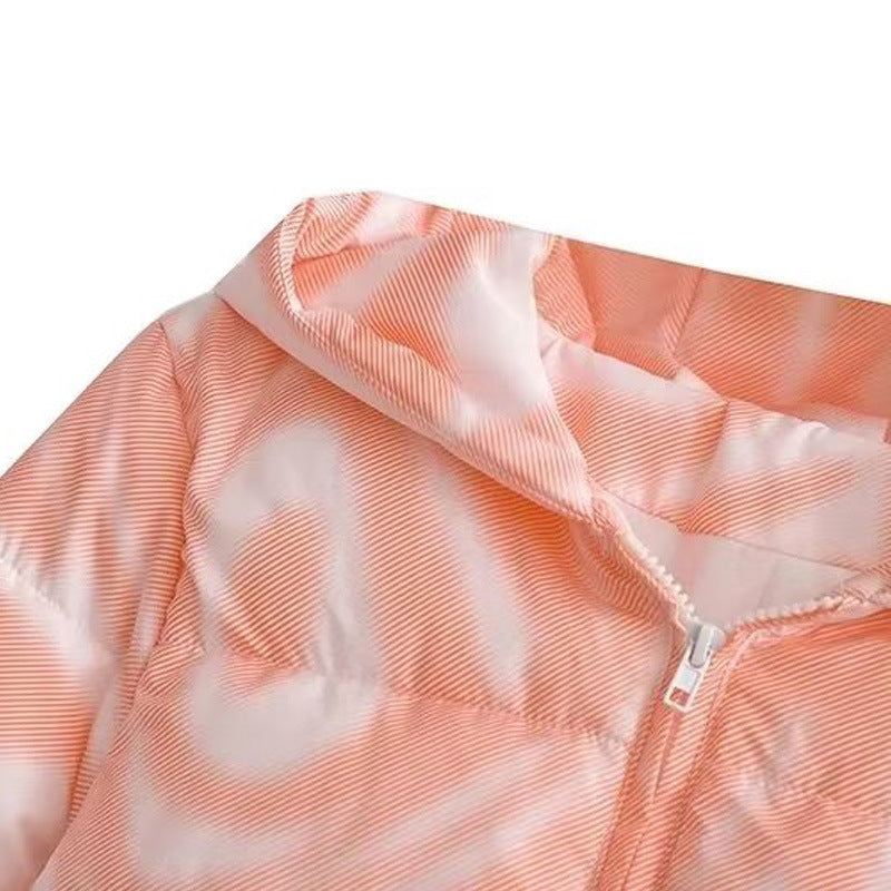 Women's Cropped Transitional Jacket with Geometric Print