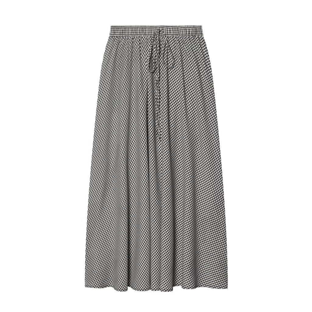 Women's Midi Skirt with Elastic Waistband