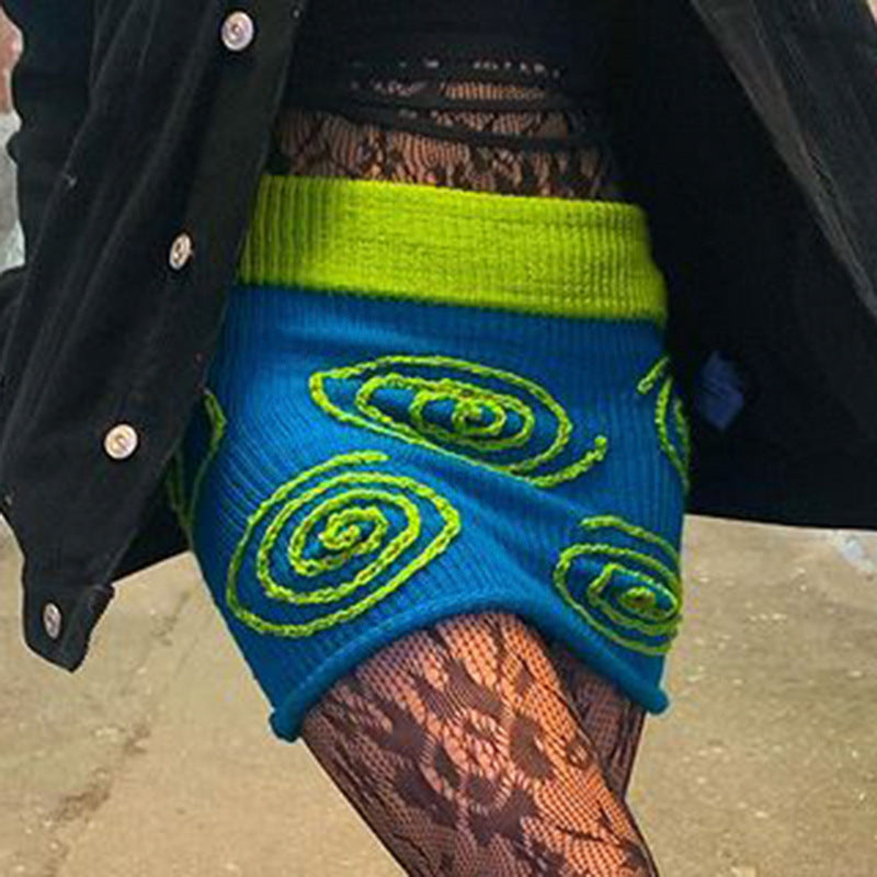 Women's Mini Skirt with Unique Spiral Design