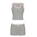 Women's Swim Set with Trendy Stripe Pattern