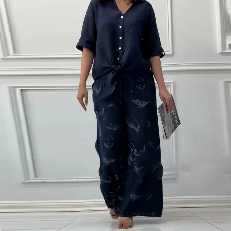 Women's Leisure Pants and Casual Top Set