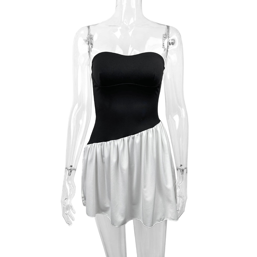 Women's Bandeau Dress with Flowing Skirt