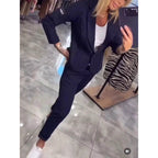 Women's Elegant Business-Casual Striped Suit Set