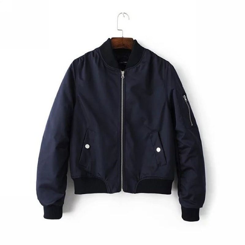Women's Bomber Jacket with Practical Pockets and Sporty Cut