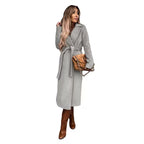 Elegant Wool Coat with Belt and Classic Lapel