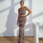 Women's Elegant and Form-Fitting Leopard Print Set
