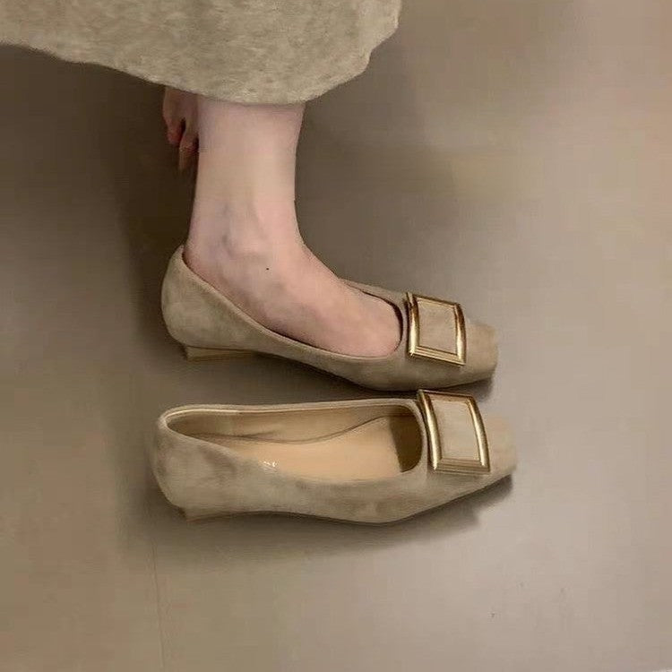Women's Ballet Flats with Elegant Buckle Detail