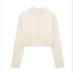 Cropped Cardigan with Button Details