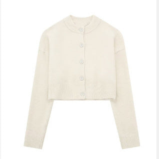 Cropped Cardigan with Button Details