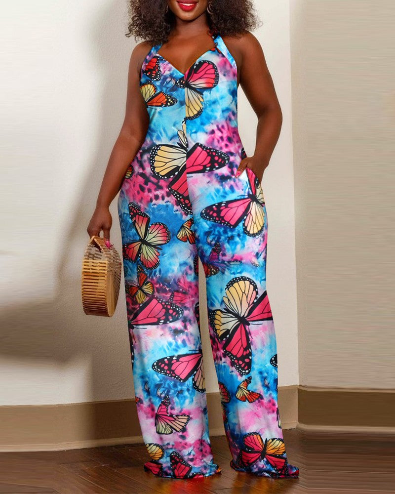 Women's Floral Wide Leg Jumpsuit