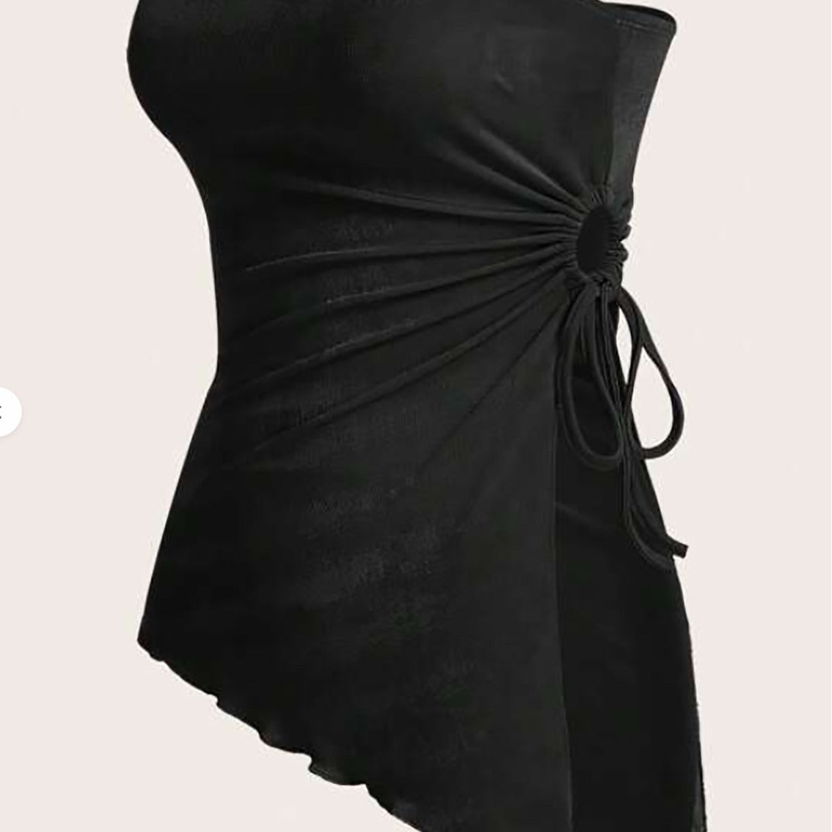 Women's Bandeau Top with Wrap Design and Adjustable Straps