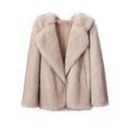 Women's Elegant Faux Fur Jacket with Soft Collar
