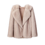 Women's Elegant Faux Fur Jacket with Soft Collar