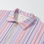 Women's Quilted Cardigan with Fashionable Stripe Pattern