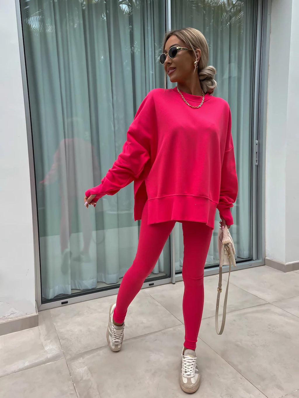 Women's Casual Oversized Sweater and Leggings Set
