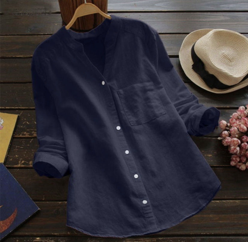 Women's Blouse with Elegant Button Placket and Modern Fit