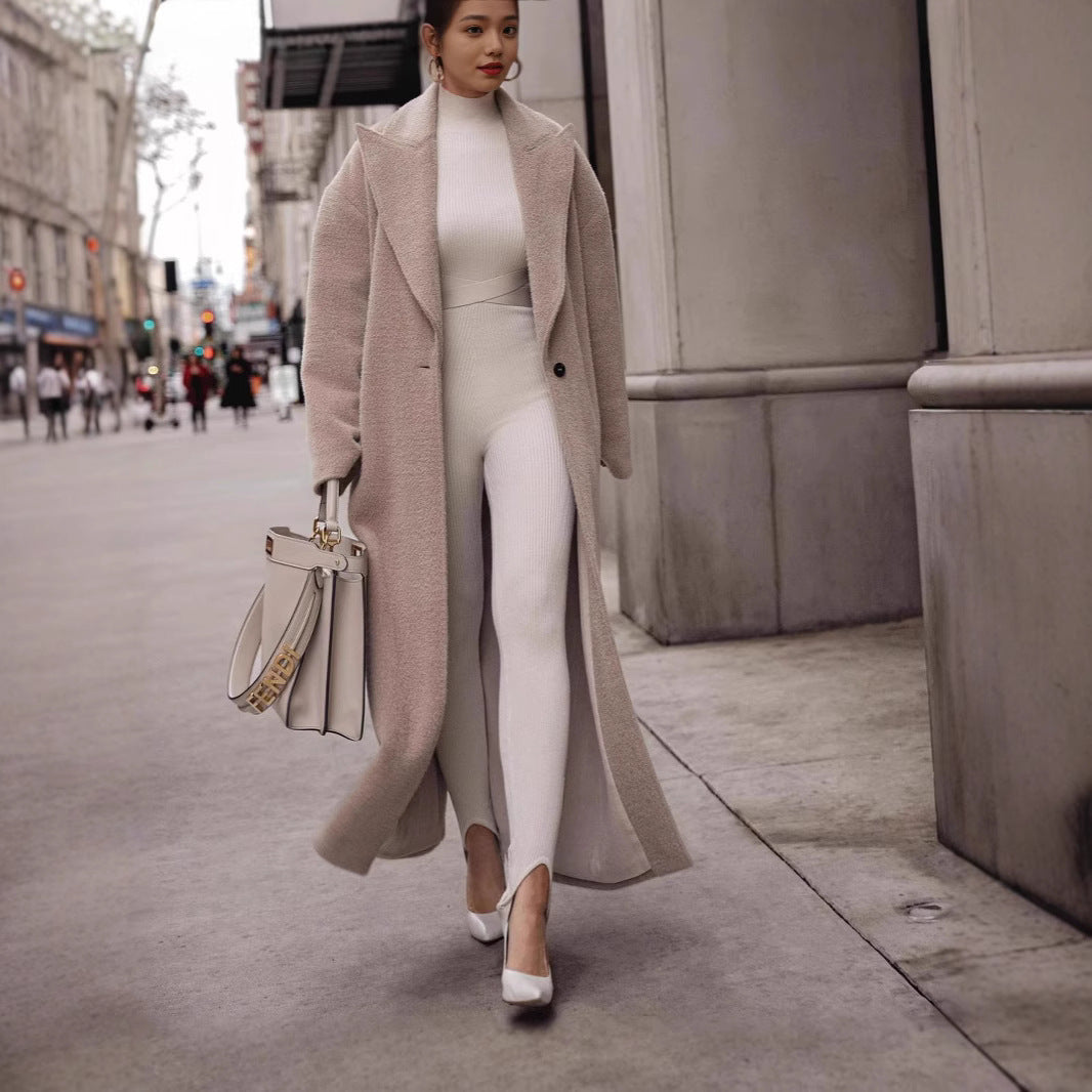 Women's Elegant Slim-Fit Warm Wool Coat