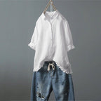 Women's Shirt with Ruffle Details and Loose Fit