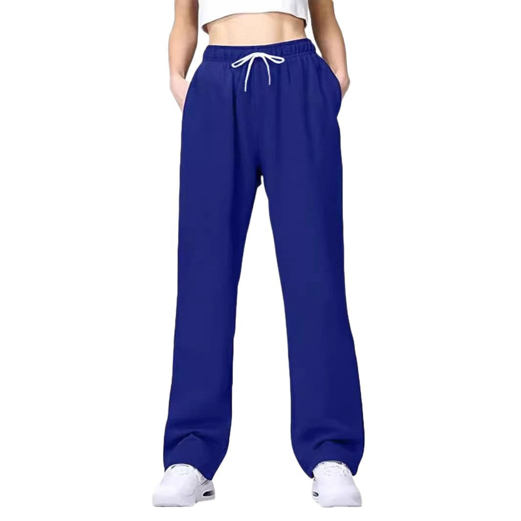 Women's Comfortable Athletic Pants with Elastic Waistband and Side Pockets