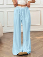 Women's Comfortable Wide-Leg Casual Pants with Elastic Waistband