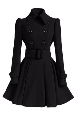 Women's Modern Trench Coat with Tailored Fit and Double Buttons
