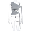 Asymmetric Draped Wrap Top