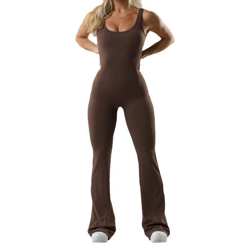 Women's Fitness Jumpsuit with Wide Leg and Elegant Cut