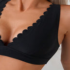 Women's Swim Top with Curved Neckline