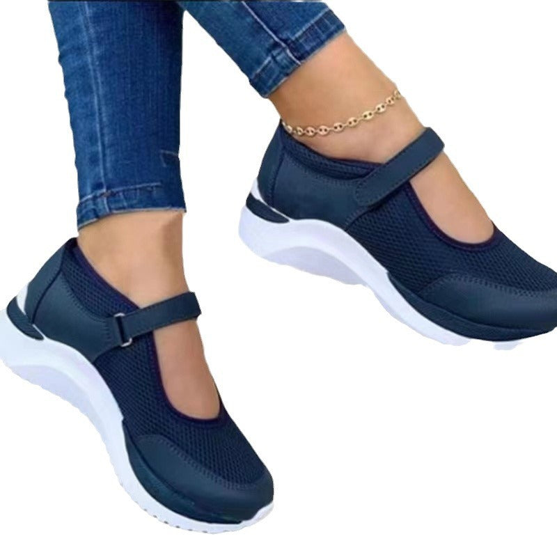 Women's Breathable Slip-on Sneakers with Adjustable Strap
