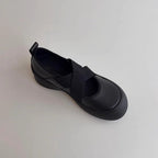 Women's Ballet Flats with Elastic Cross Strap and Cushioned Sole