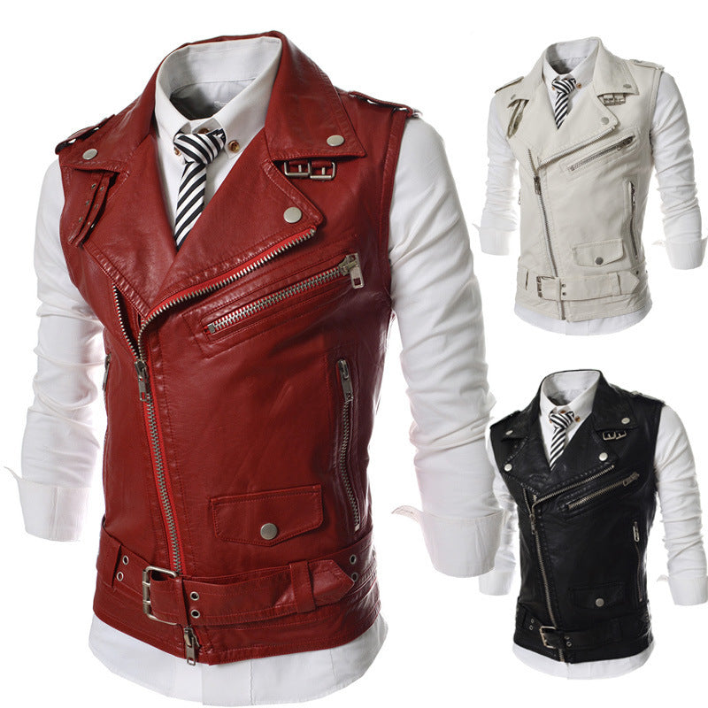 Women's Biker Vest with Asymmetric Zipper