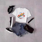 Women's Crop T-Shirt in Urban Graphic Design