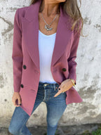 Elegant Double-Breasted Blazer with Timeless Cut and Light Shoulder Pads