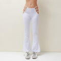 Women's Flared Leggings with Cut-Out Design