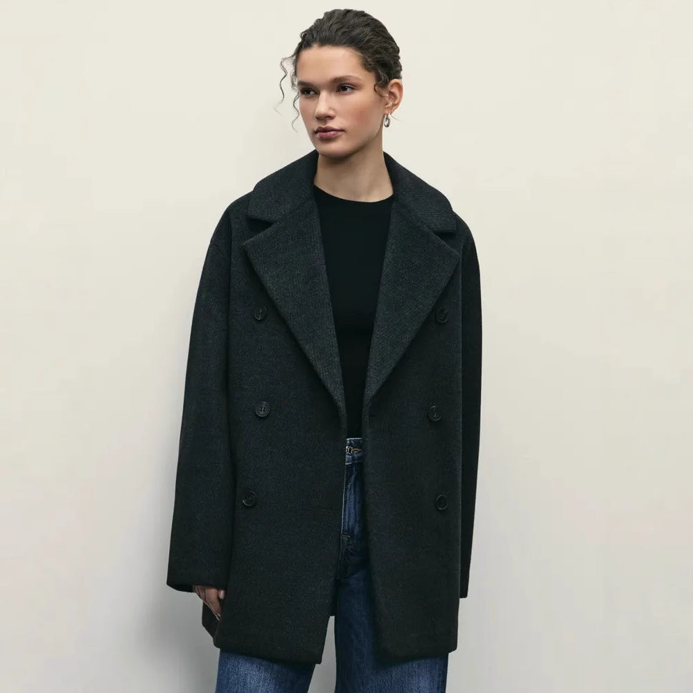 Women's Elegant Double-Breasted Coat Jacket