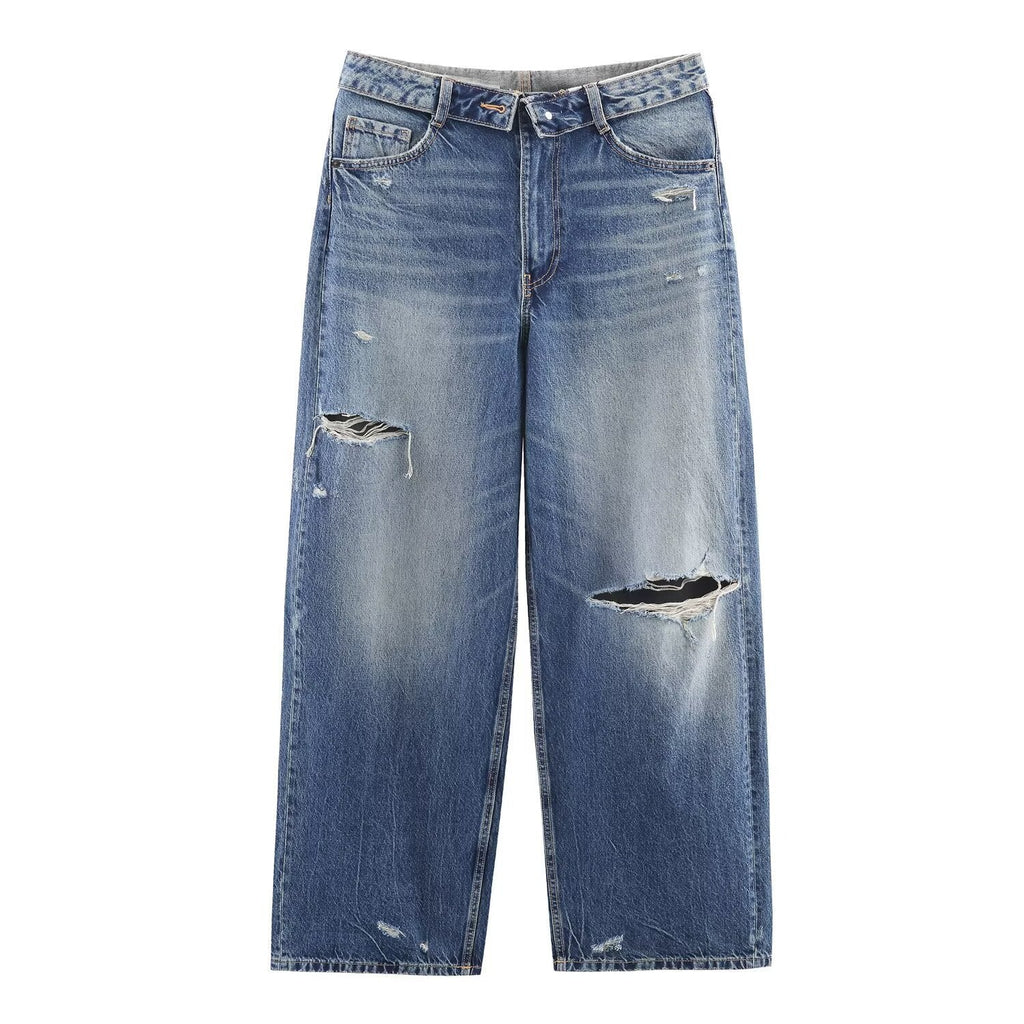 Women's High-Quality Destroyed Baggy Jeans