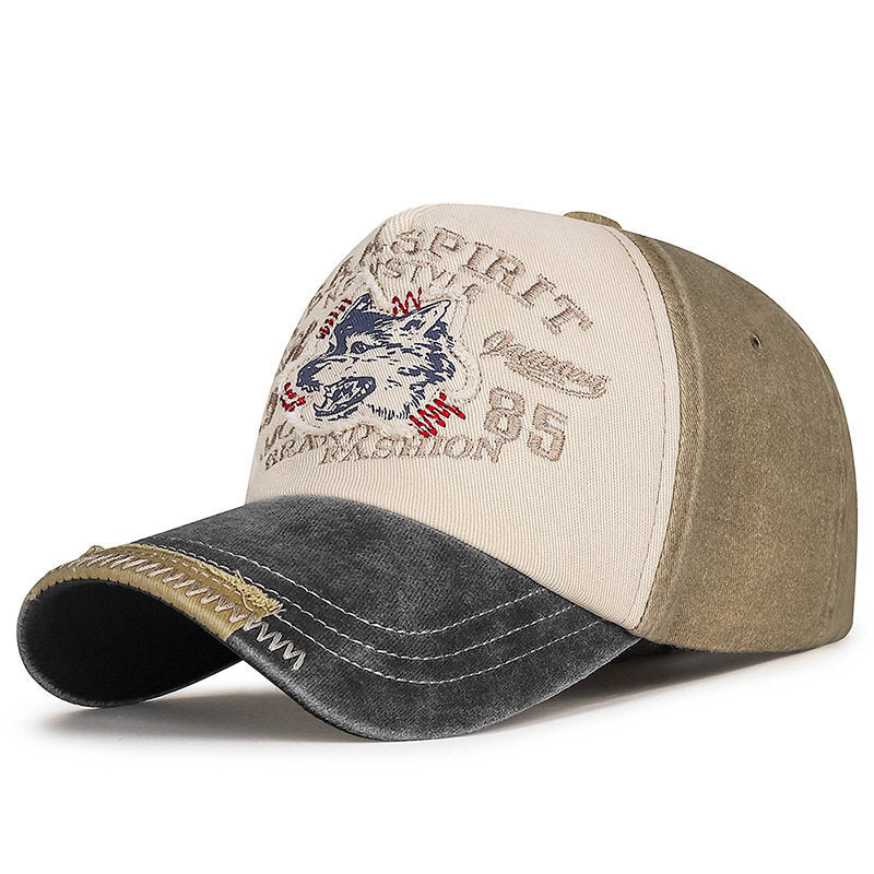 Men's Vintage-Inspired Wolf Graphic Baseball Cap
