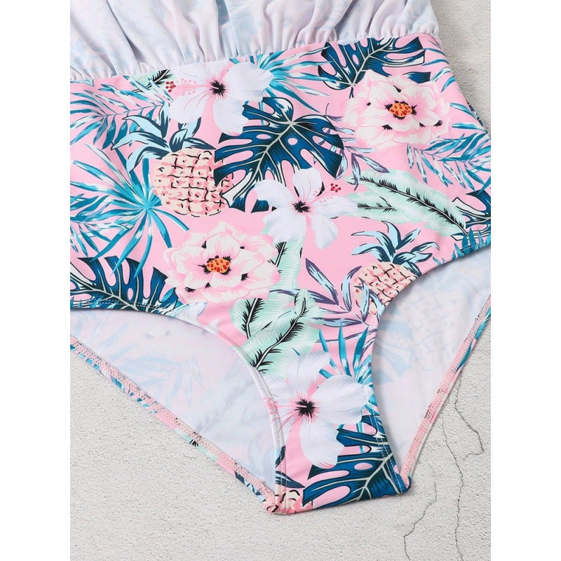 Women's Swim Dress with Floral Patterns and Flattering Cut