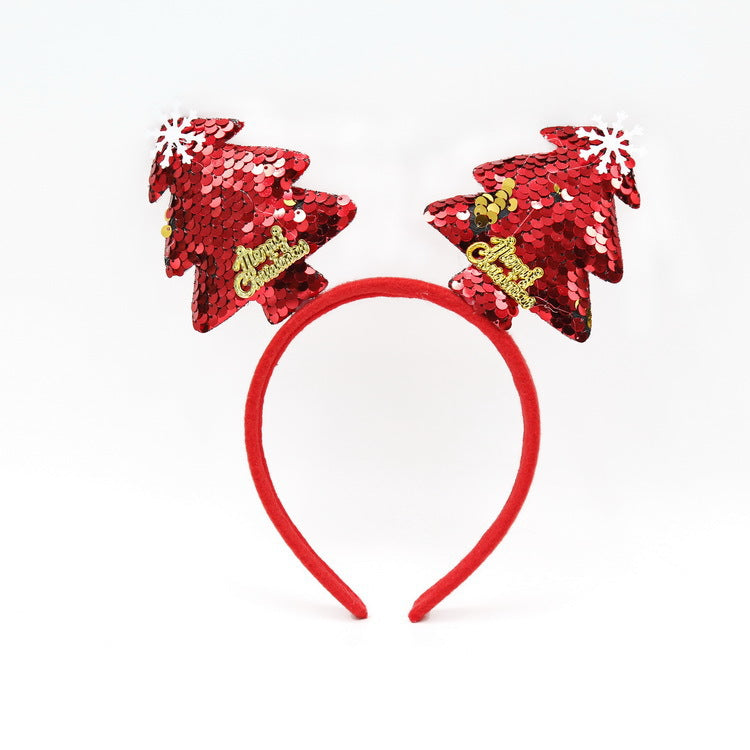 Festive Christmas Headband with Santa Figures