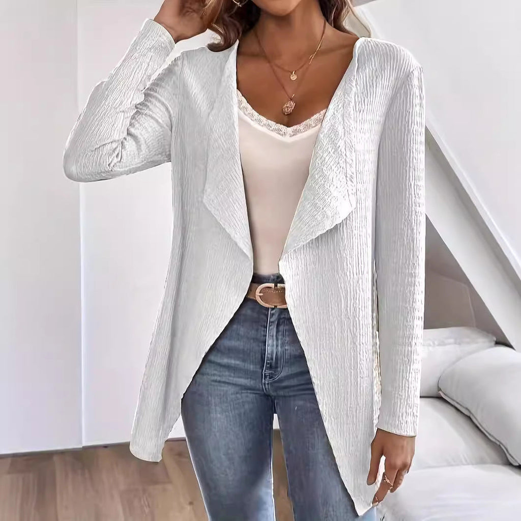 Women's Elegant Asymmetric Textured Cardigan