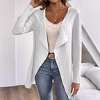 Women's Elegant Asymmetric Textured Cardigan