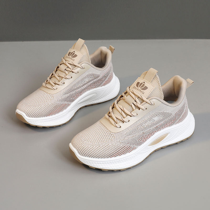 Women's Breathable Casual Shoes with Cushioned Sole and Elastic Upper