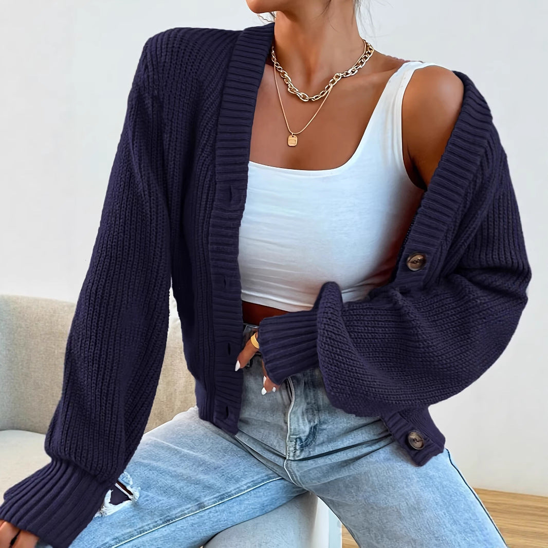 Women's Comfortable Cardigan with Chic V-Neck