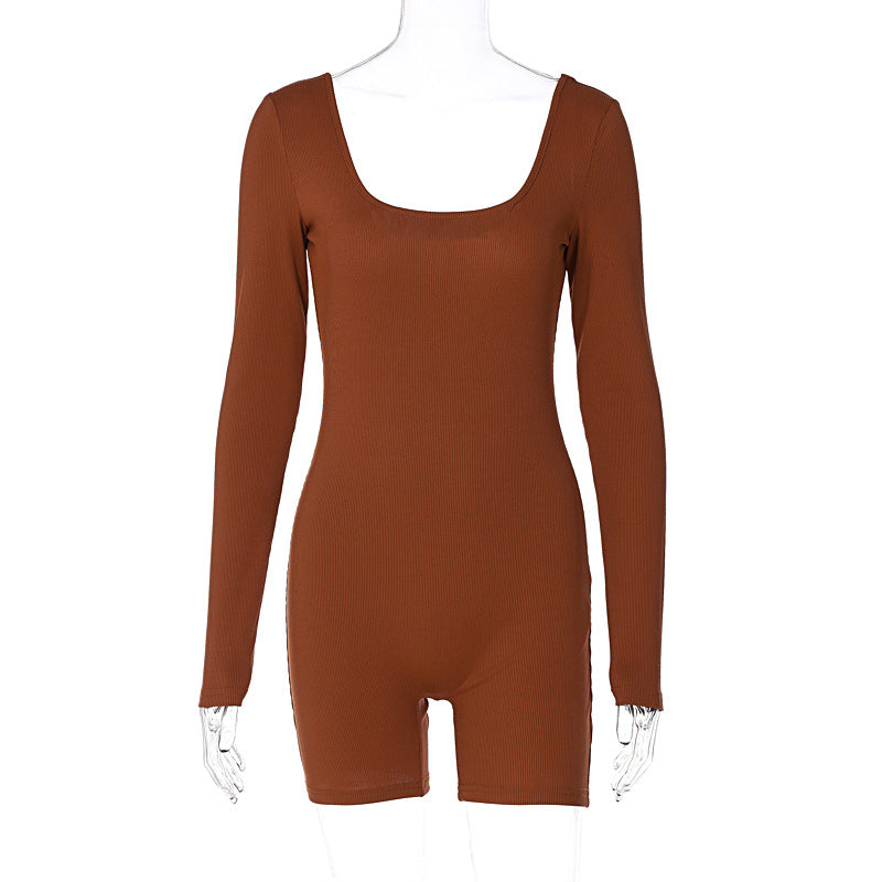 Women's Long-Sleeve Bodysuit with Square Neckline
