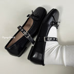 Women's Ballet Flats with Bow Accent and Adjustable Strap